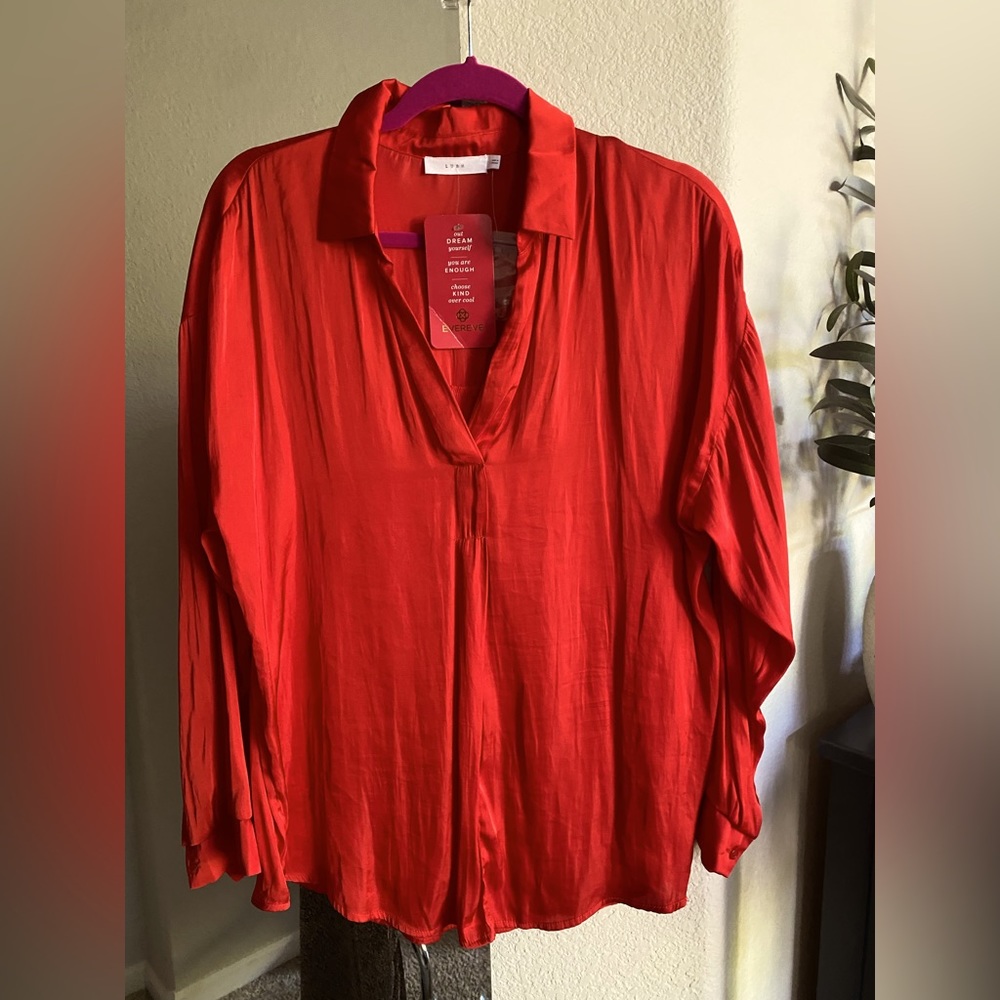 Silky red blouse